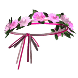 ピンクの花の冠