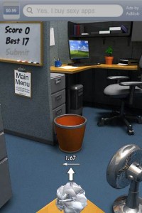 「Paper Toss」のプレイ画面